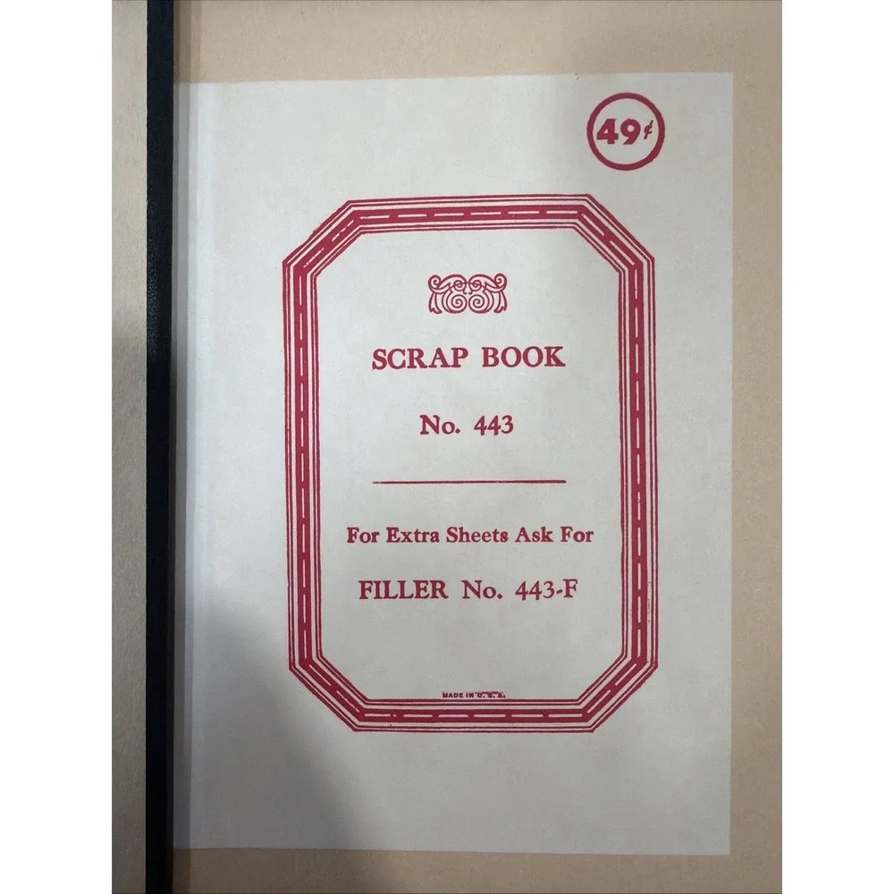 Vintage 1959 NEW 22 Page Scrapbook With Original Receipt